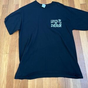 Black “Life is a drag” car tee